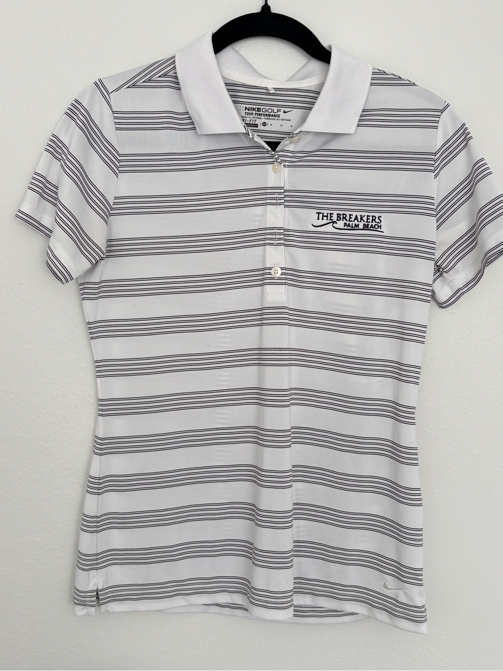 Nike Golf Tour PerformanceThe Breakers Palm Beach Women's White Striped Polo Top